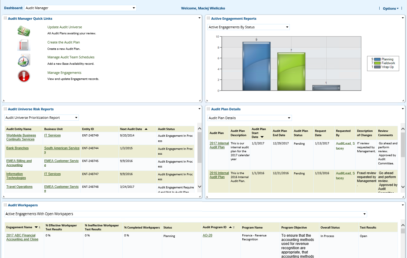 Audit Planning & Quality Dashboard